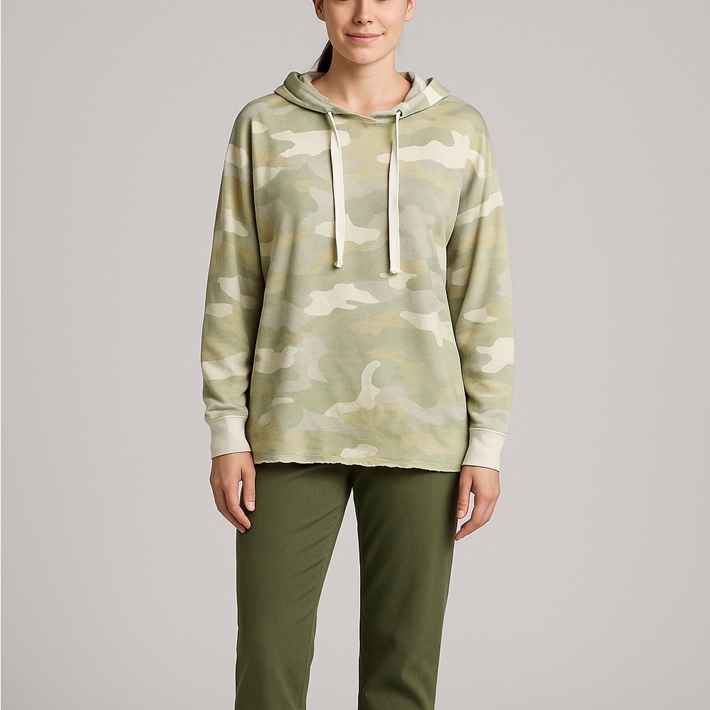 Aerie Size Medium Oversized Desert Camouflage Hooded Light-weight Sweatshirt